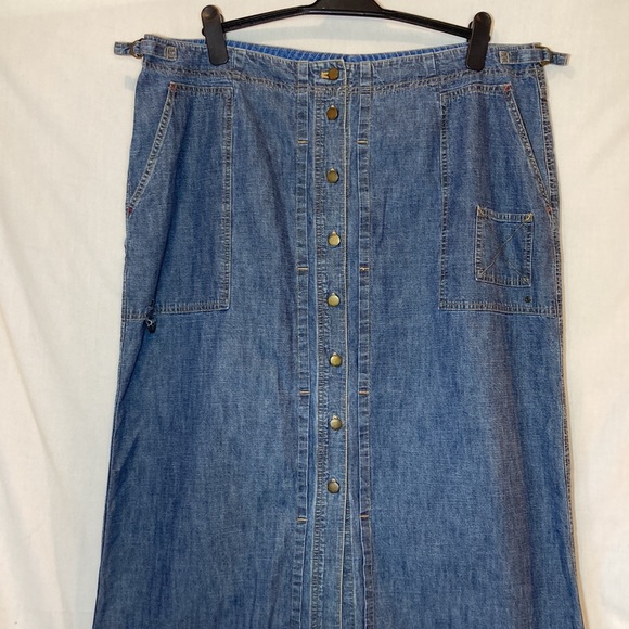 Vintage Y2K Lauren Ralph Lauren Jeans Jean Button Down Midi Skirt Size 18W - Picture 2 of 8